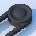 Practical Black Textured Parallel Strip Daily Life Product With Circular Top Design