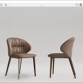 Modern Dining Table Set With Marble Top And Light Brown Upholstered Chairs 3d model
