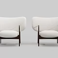 Modern White Bouclé Fabric Lounge Chair With Metal Armrests And Black Frame