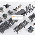 Chinese style landscape pavilion ancient pavilion 3d model