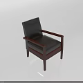 Modern Single Chair Design With Black Leather Seat And Wooden Frame