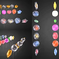 Colorful Decorative Ornament Set With Stars Spheres And Various Shapes For Home Decor