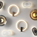 Modern Wall Lamps Featuring Circular Ring Designs LED Lighting And Black White Gold Metal Frames