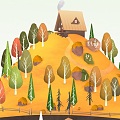 Modern Cartoon Mountain Peak House Cartoon Mountain Peak House Cartoon Children's Toy Cartoon Trees Cartoon Terrain Toy Handset 3d model