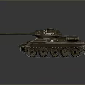 Military Armored Tank With Camouflage Paint Large Gun Barrel Tracks And Turret