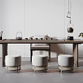 Modern Tea Table and Chair Tea Table and Chair Combination 3d model