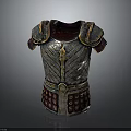 Ancient Warrior Armor With Gold Ornaments Red Accents And Intricate Carvings