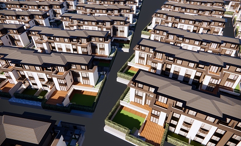 New Chinese Townhouse 3d model