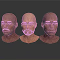 Three Bald Male Head Models Displaying Detailed Realistic Facial Features