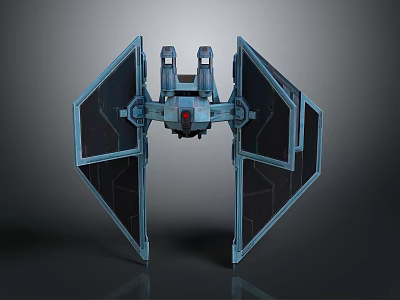 Detailed Cosmic Starfighter Model With Angular Wings And Metallic Structure 3d model