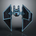 Detailed Cosmic Starfighter Model With Angular Wings And Metallic Structure