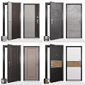Modern Swing Doors In Various Colors And Materials For Interior Design 3d model