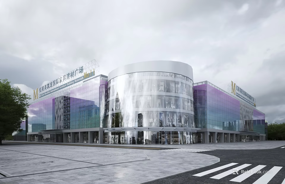 Changchun Global Plaza Modern Commercial Complex Featuring Glass Curtain Walls And Contemporary Retail Spaces 3d model 