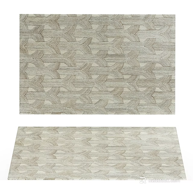 Square Area Rugs With Intricate Geometric Patterns In Neutral Tones 3d model