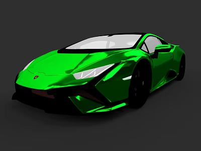 Green Luxury Sports Car With Sleek Design And Black Wheels 3d model