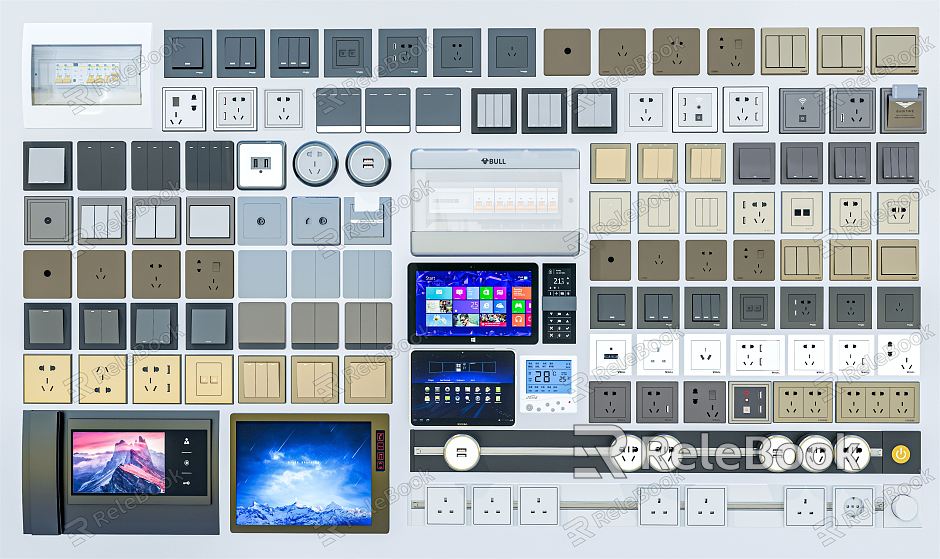 Modern switch switch socket switch panel meter box display model