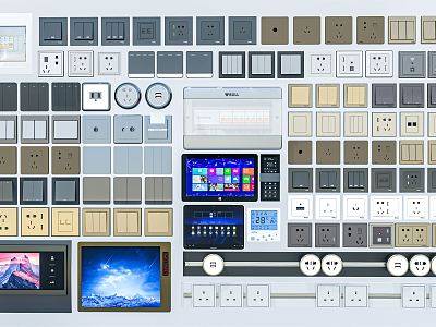 Modern switch socket switch panel meter box display model