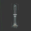 Vintage Metal Candle Lamp With White Candle And Hexagonal Base