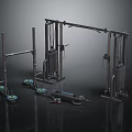 Home Gym Fitness Equipment With Metal Frame Black Design Weight Plates And Pull Up Bar