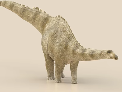 Realistic Long Neck Dinosaur With Striped Body 3d model