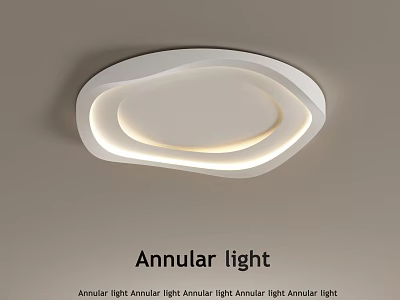 Stylish Annular Ceiling Light With Modern White Design And Soft Circular Glow 3d model