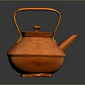 Vintage Copper Teapot With Shiny Surface Handle Lid And Spout For Home Kitchen