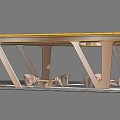 Modern Wooden Pergola Design With Curved Support Columns And Yellow Roof Edge