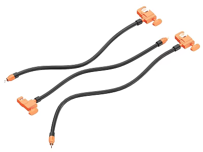Industrial Equipment Black Cables With Orange Connectors For Machinery Use 3d model