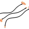 Industrial Equipment Black Cables With Orange Connectors For Machinery Use