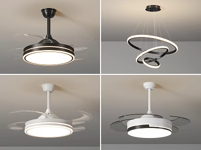 Modern Ceiling Fan with Light Fixture for Contemporary Home Interiors Design 3d model