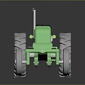 Classic Green Toy Tractor With Yellow Seat And Large Gray Wheels