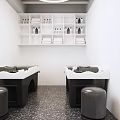 Modern Beauty Salon Interior With Arched Mirrors Salon Chairs And Green Plants