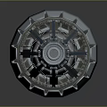 Detailed Aerospace Rocket Engine Component 3D Model With Metallic Structure Design