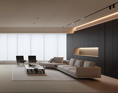 Italian Minimalist Home Living Room 3d model