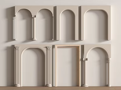 Various Styles of Decorative Arches And Columns For Interior Design 3d model
