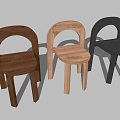 Modern Children's Chair Minimalist Solid Wood Children's Chair Creative Art Children's Animal Chair Combination 3d model