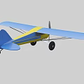 Yellow And Blue Toy Airplane With Propeller Wings And Wheels