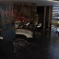 Luxurious Clubhouse Lobby Interior With Marble Floor Modern Grille Decoration Scenic Screen And Comfortable Seats