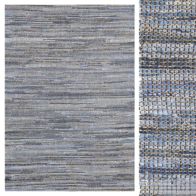 Gray And Blue Textured Square Rugs With Woven Grid Patterns Design 3d model 