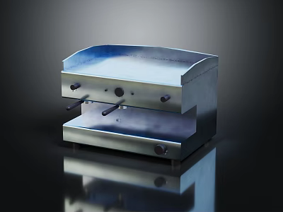 Stainless Steel Countertop Kitchen Appliance With Control Knobs And Smooth Surface 3d model