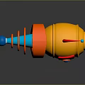 Colorful Toy Gun With Yellow Orange Blue Red Spiral Structure And Antenna