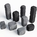 Natural Rockery Stones With Various Shapes Gray And Black Textured Surfaces