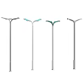 Outdoor Street Lights With Four Different Modern Designs And Metal Poles