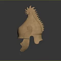 Medieval Warrior Helmet Adorned With Mythical Dragon Carvings And Golden Accents