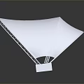 Modern White Arched Membrane Structure With Metal Support Frame And Base 3d model