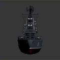 Gray Military Warship Model With Number 105 Red Bottom And Green Deck