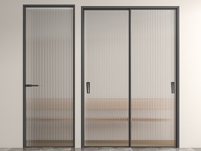 Door combination Changhong glass sliding door glass door single door sliding door 3d model