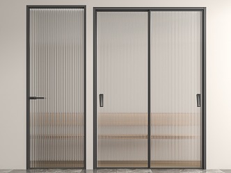 Door combination Changhong glass sliding door glass door single door sliding door 3d model