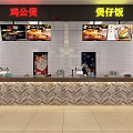 Restaurant Counter Area Featuring Braised Chicken Pot And Clay Pot Rice Menu Screens