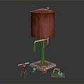Red Metal Barrel Equipment With Base Stand Tripod Microphone Red Box And Camera Gear